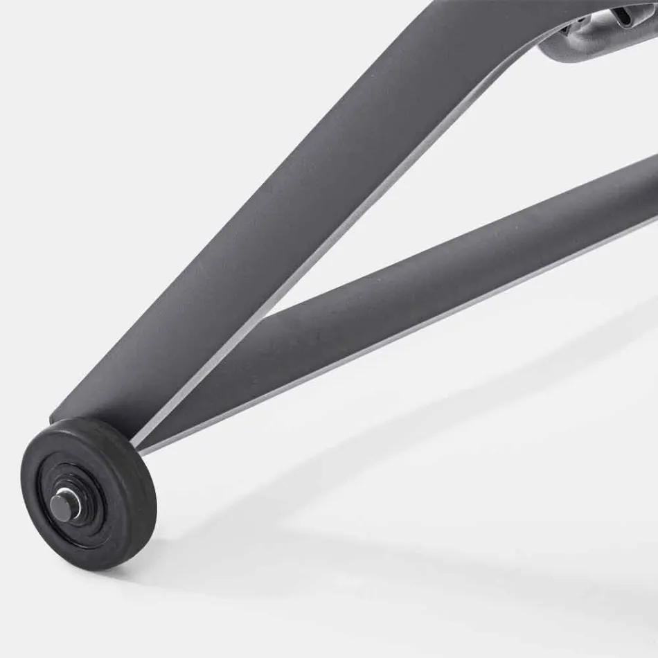 Garden Chaise Longue with Wheels and Reclining Backrest, 4 Pieces - Babilonia Viadurini