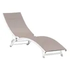 Garden Chaise Longue with White Aluminum Structure - Berranger Viadurini