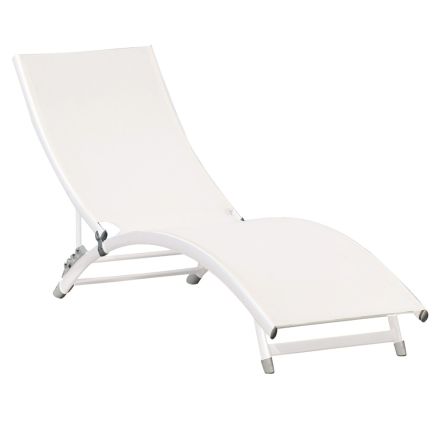 Garden Chaise Longue with White Aluminum Structure - Berranger Viadurini
