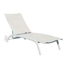 Garden Chaise Longue in Aluminum with Seat in Textilene - Zohra Viadurini
