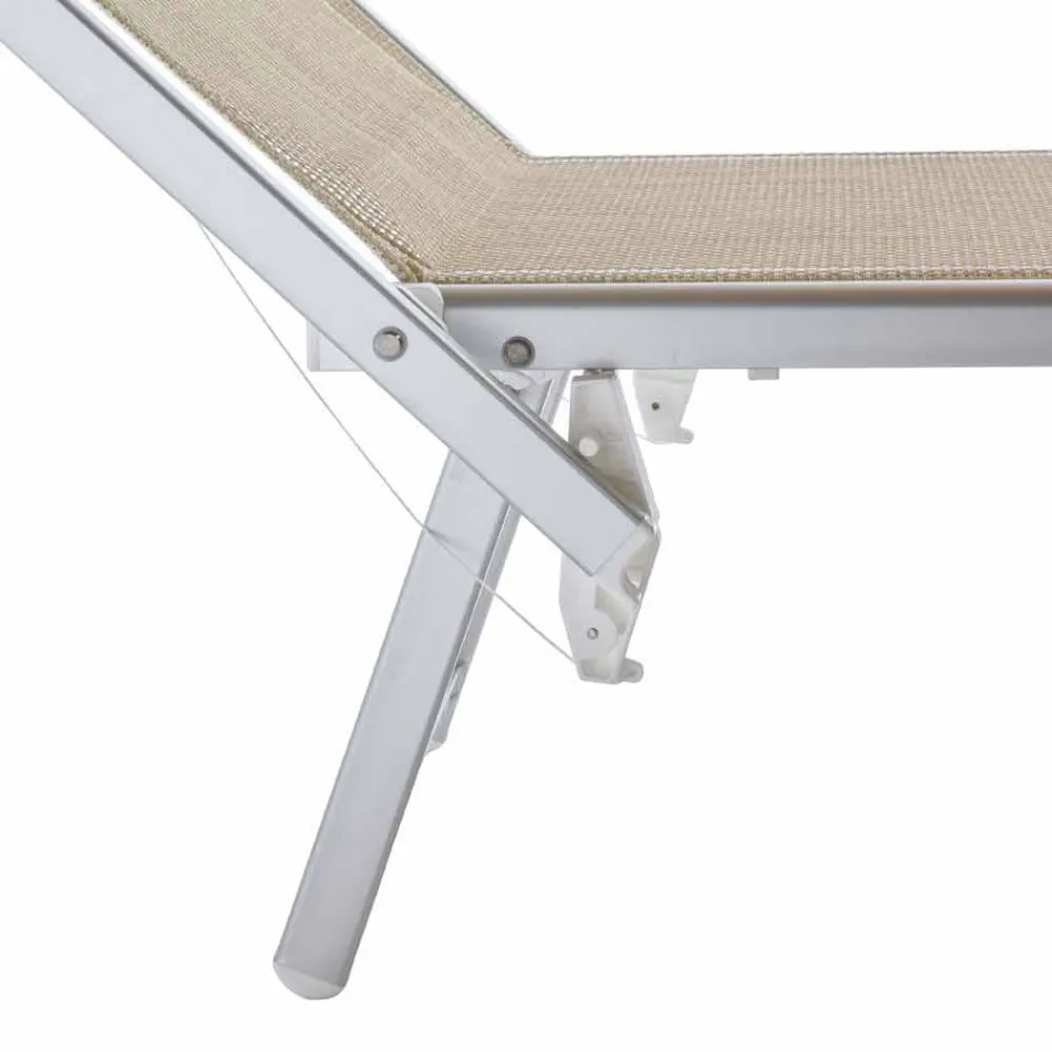 Modern Garden Chaise Longue with Parasol and Reclining Backrest - Arnold Viadurini