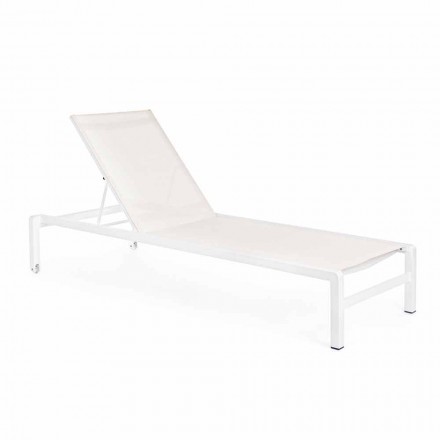 Homemotion Aluminum Reclining Garden Chaise Longue, 4 Pieces - Lester Viadurini