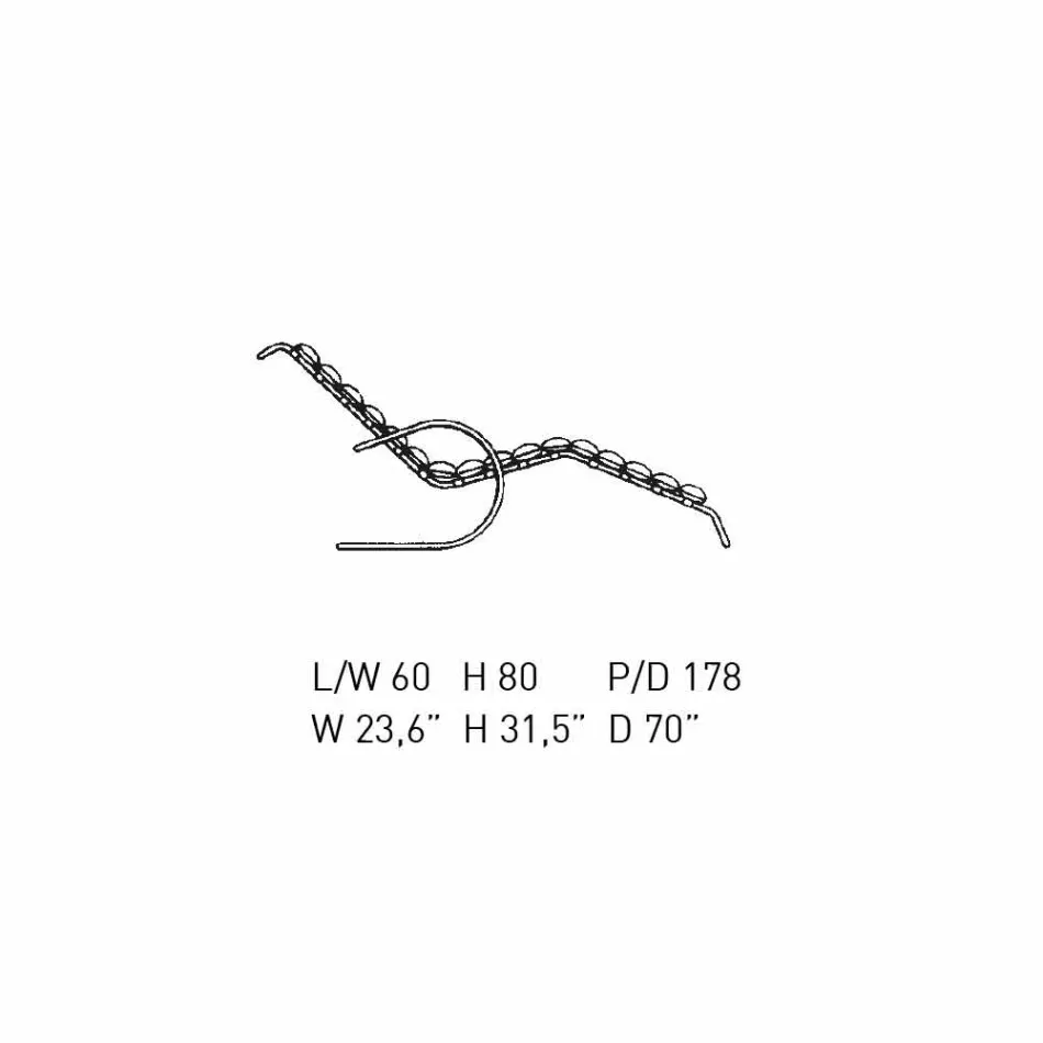 Leather Chaise Longue with Chromed Steel Structure Made in Italy - Beirut Viadurini