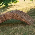 Outdoor Chaise Longue in Banana Weaving with Headrest - Jolanda Viadurini