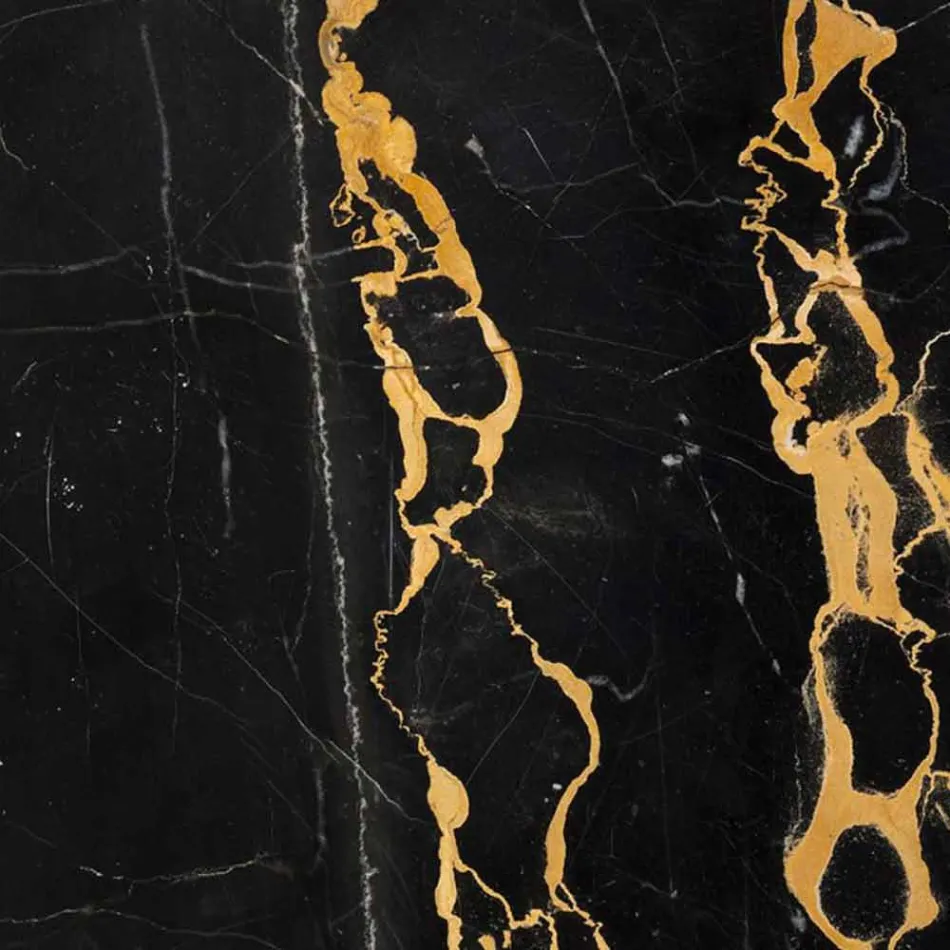 Large Round Bowl in Portoro or Paonazzo Marble Made in Italy - Glazer Viadurini