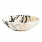 Large Round Bowl in Portoro or Paonazzo Marble Made in Italy - Glazer Viadurini