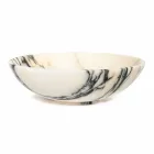 Large Round Bowl in Portoro or Paonazzo Marble Made in Italy - Glazer Viadurini