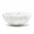 Round Bowl in Satin White Carrara Marble Made in Italy - Delly