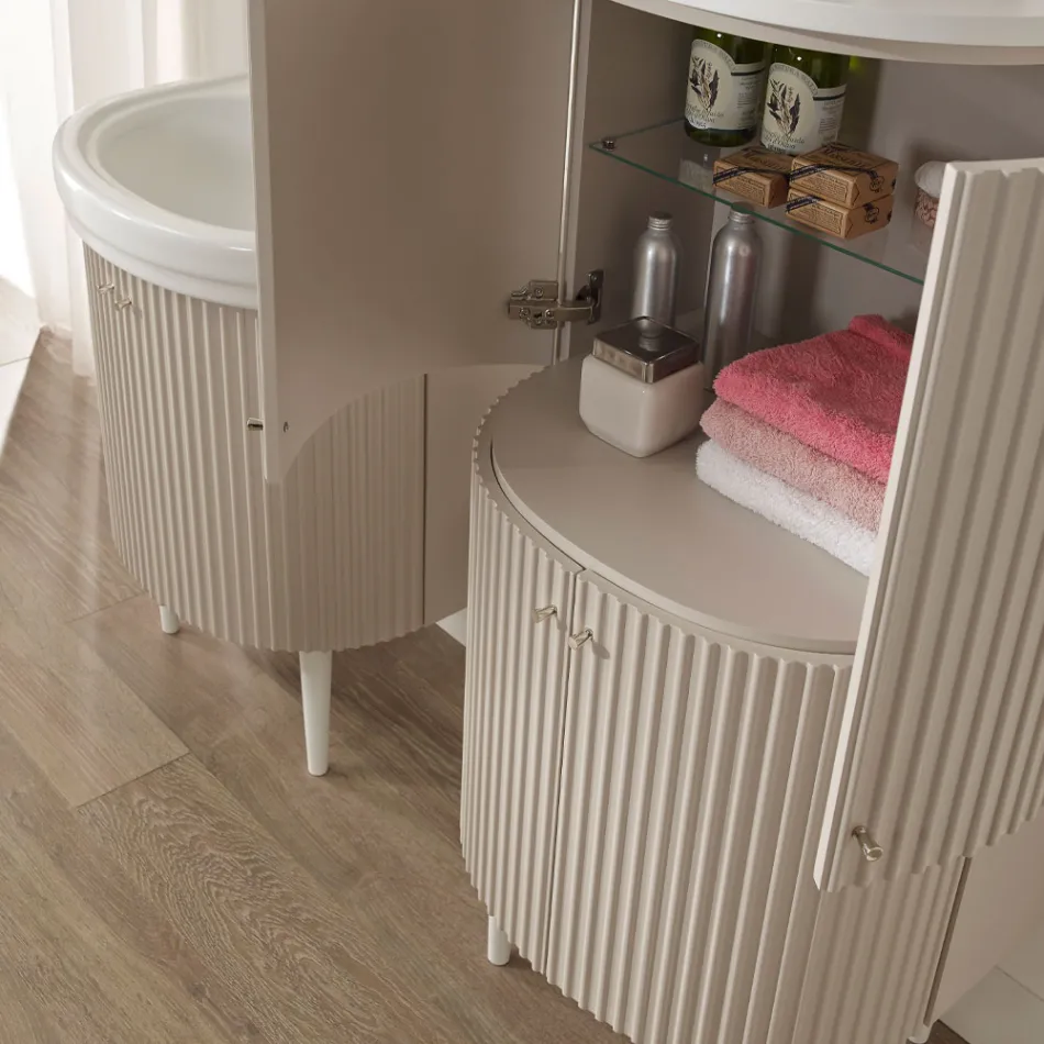 Column with Four Doors with Cannetté Processing Made in Italy - Candy Viadurini