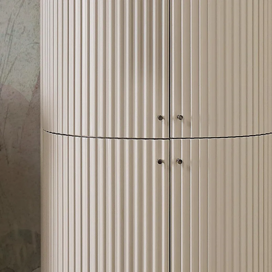 Column with Four Doors with Cannetté Processing Made in Italy - Candy Viadurini