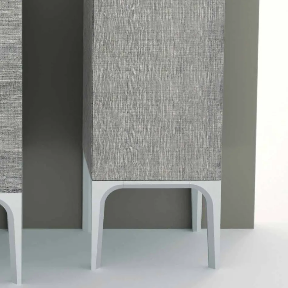 Bathroom column with 2 doors in modern design eco-wood Ambra, made in Italy Viadurini