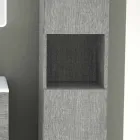 Bathroom column with 2 doors in modern design eco-wood Ambra, made in Italy Viadurini