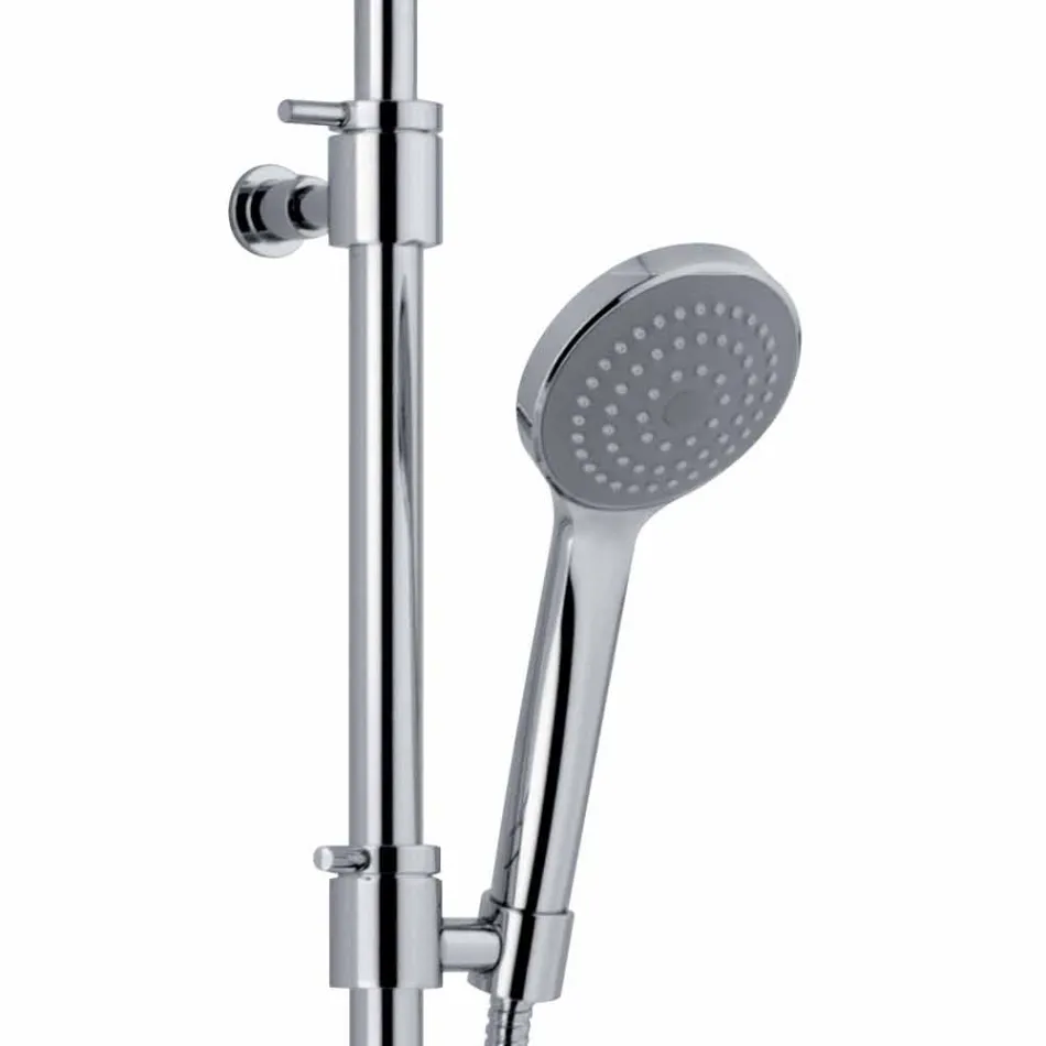 Shower Column with Diverter and Square Shower Head Made in Italy - Silver Viadurini