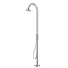 Stainless Steel Garden Shower Column with Hand Shower Made in Italy - Marlen Viadurini