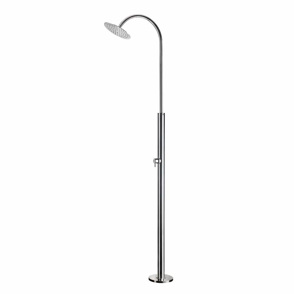 Outdoor Shower Column in Chromed Steel with Mixer Made in Italy - Norton Viadurini