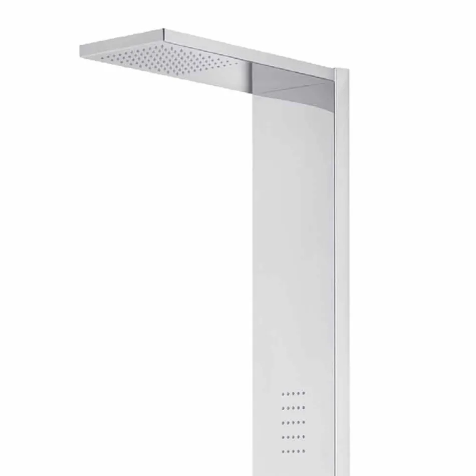 Steel Shower Column with Rain Showerhead Made in Italy - Sailor Viadurini