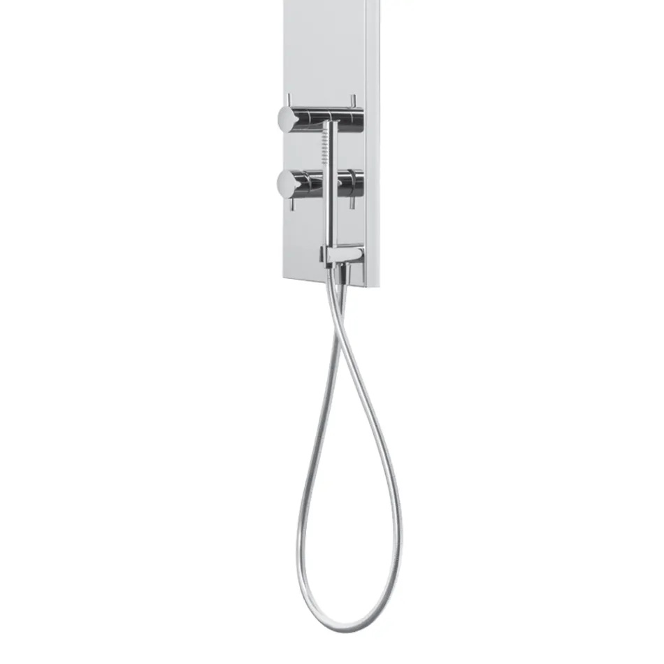 Steel Shower Column with Rain Shower Head Made in Italy - Sailor Viadurini