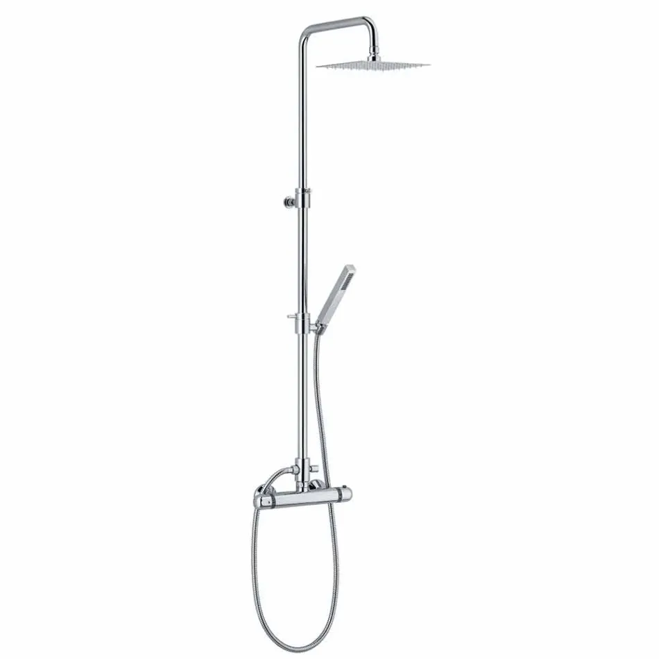 Brass Shower Column with Thermostatic Mixer Made in Italy - Gallo Viadurini