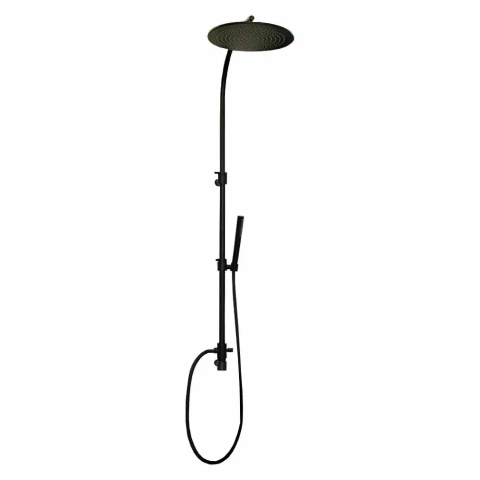 Brass Shower Column with Round Steel Showerhead Made in Italy - Kennedy Viadurini