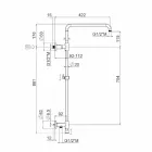 Shower column in chromed brass with steel shower head Made in Italy - Daino Viadurini