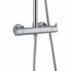 Shower column in chromed brass with square shower head Made in Italy - Griso Viadurini