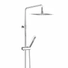 Shower column in chromed brass with square shower head Made in Italy - Studio Viadurini