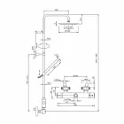 Shower column in chromed brass with square shower head Made in Italy - Studio Viadurini