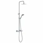 Shower column in chromed brass with round shower head Made in Italy - Griso Viadurini