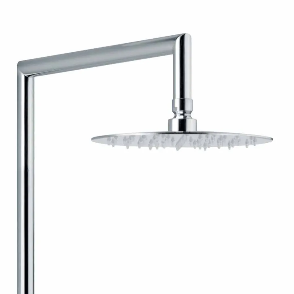 Shower Column in Chromed Brass Square Design Made in Italy - Padula Viadurini