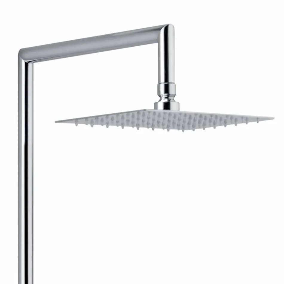 Shower Column in Chromed Brass Square Design Made in Italy - Padula Viadurini
