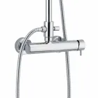 Shower Column in Chromed Brass Square Design Made in Italy - Padula Viadurini