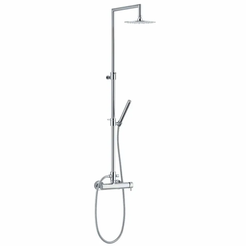 Shower Column in Chromed Brass Square Design Made in Italy - Padula Viadurini