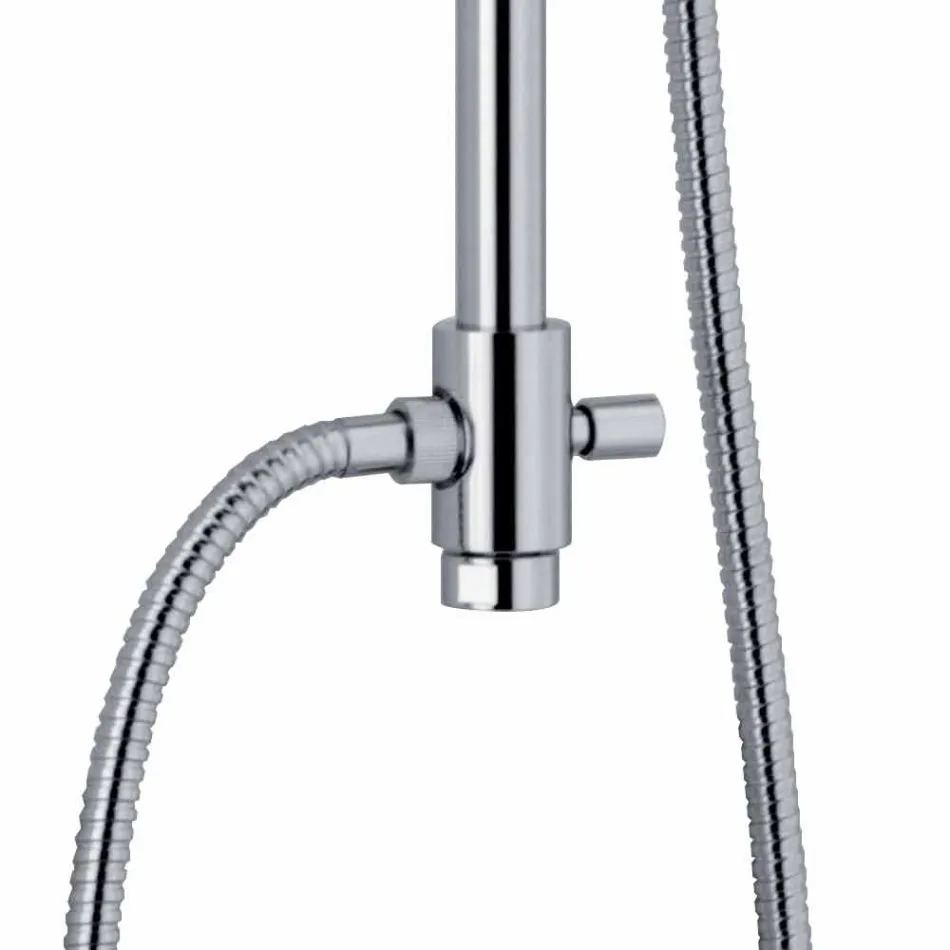 Telescopic and Adjustable Chrome Brass Shower Column Made in Italy - Naspo Viadurini
