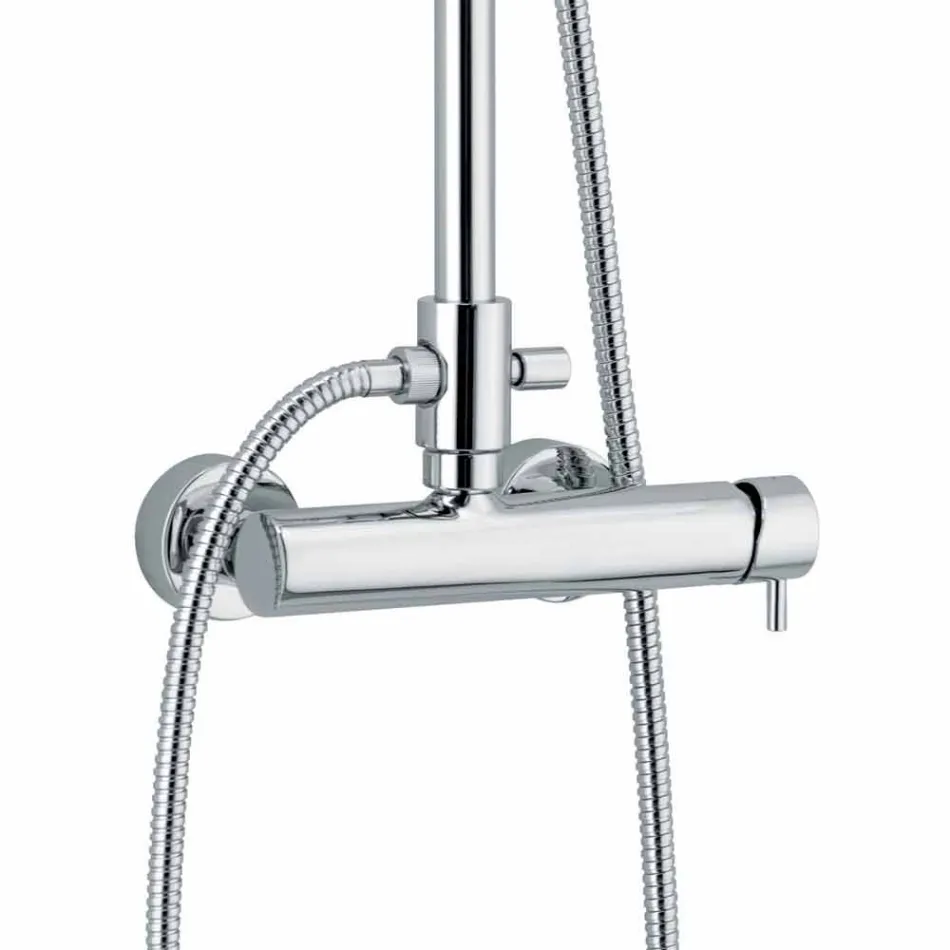 Single-lever Shower Column in Brass Chrome Finish Made in Italy - Padula Viadurini