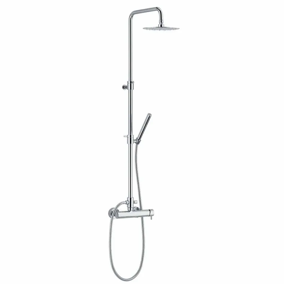 Single-lever Shower Column in Brass Chrome Finish Made in Italy - Padula Viadurini