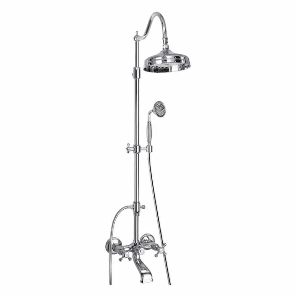 Adjustable Brass Shower Column with Made in Italy Bath Group - Fedrio Viadurini