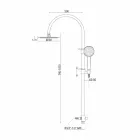 Telescopic Shower Column in Brass with Round Shower Head Made in Italy - Lenio Viadurini