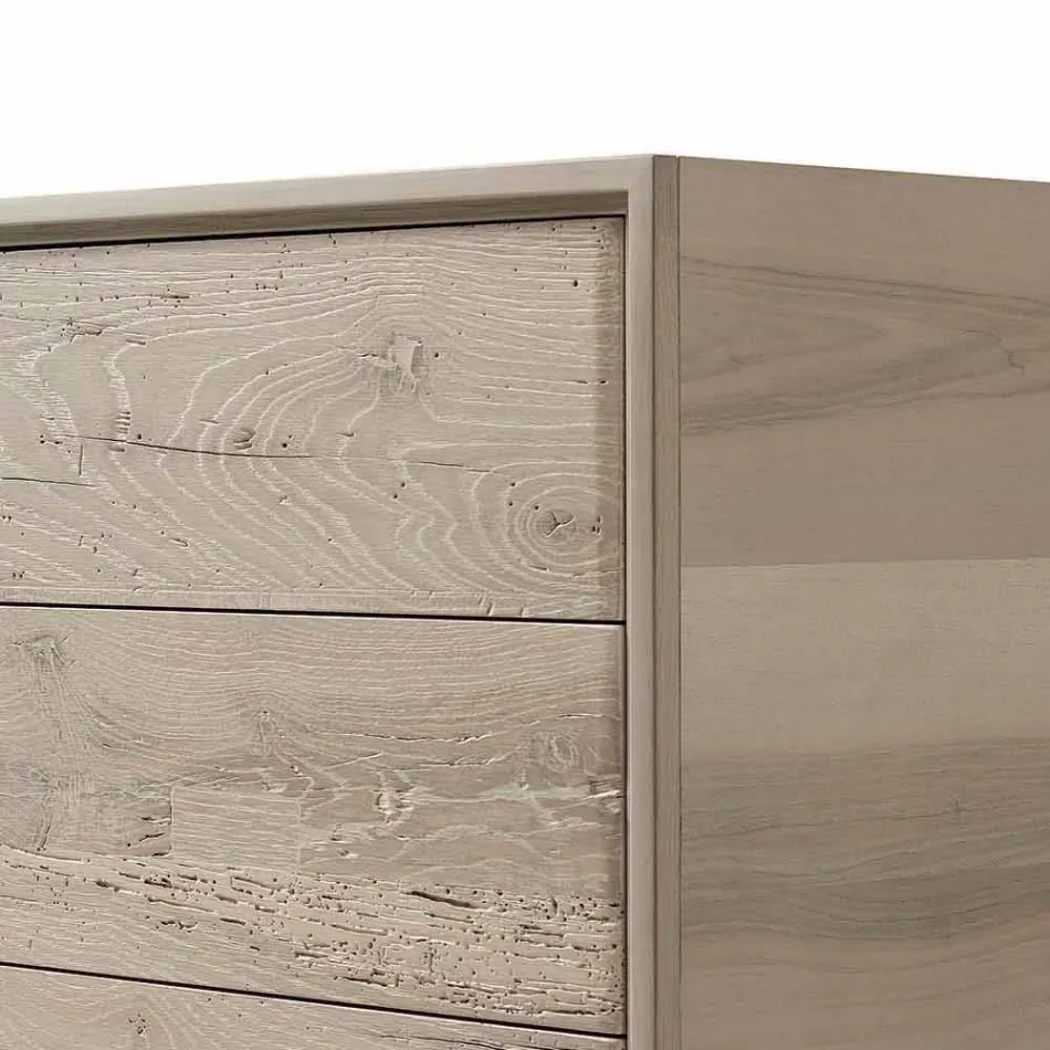 Modern design walnut 3-drawer dresser, W 131 x D 55 x H 80 cm, Sandro Viadurini