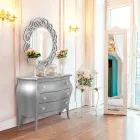 Rounded Dresser with 3 Drawers in Different Finishes Made in Italy - Gamad Viadurini