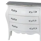 Rounded Dresser with 3 Drawers in Different Finishes Made in Italy - Gamad Viadurini