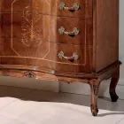 Classic chest of drawers with 8 drawers in Bassano Walnut Wood Made in Italy - Luxury Viadurini