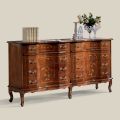 Classic chest of drawers with 8 drawers in Bassano Walnut Wood Made in Italy - Luxury
