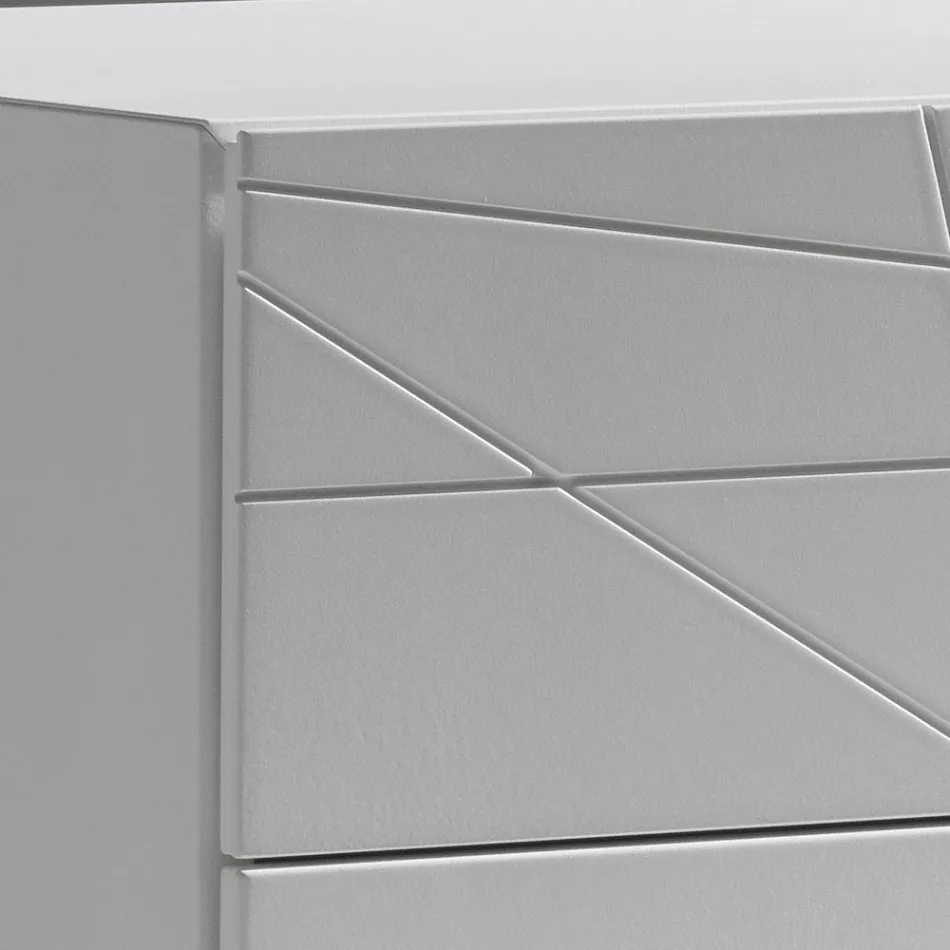 Chest of Drawers with 3 Drawers in Painted Wood Chipboard - Gemelli Viadurini