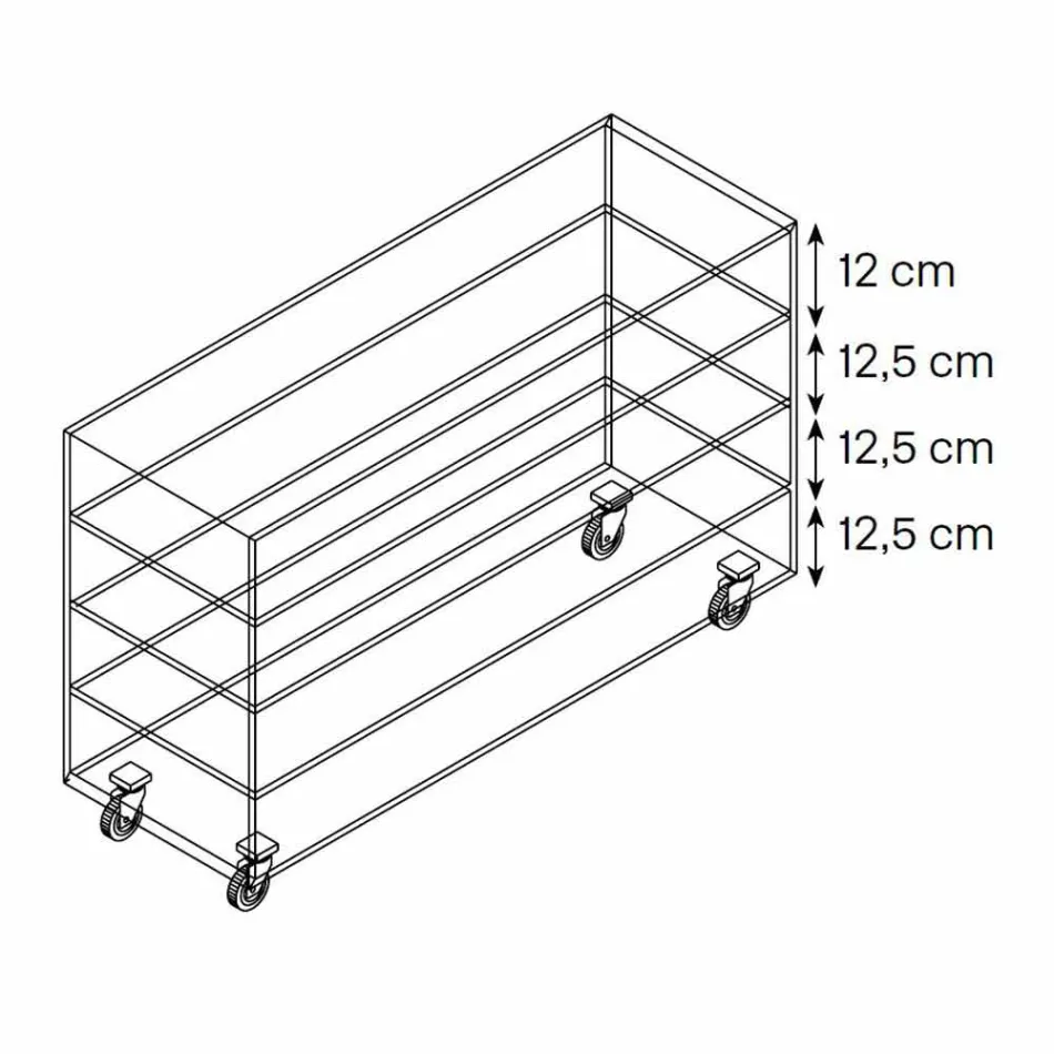 Extralight Glass Dresser and Six White Wood Drawers Made in Italy - Ganzo Viadurini