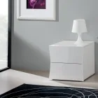 Bedside Bedroom 2 Drawers White Wood Arch Design - Sabine Viadurini