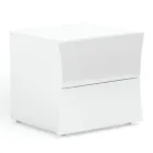 Bedside Bedroom 2 Drawers White Wood Arch Design - Sabine Viadurini