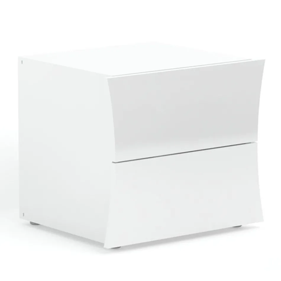 Bedside Bedroom 2 Drawers White Wood Arch Design - Sabine Viadurini