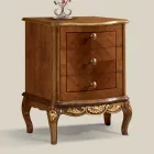 Bedside Bedroom in Wood with 3 Drawers Made in Italy - Chantilly Viadurini