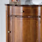 Classic Bedside Table Inlaid Wood Door and Drawer Made in Italy - Leonor Viadurini