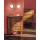 Bedside table with 3 drawers in Bassano wood, France Made in Italy - Hawwat Viadurini